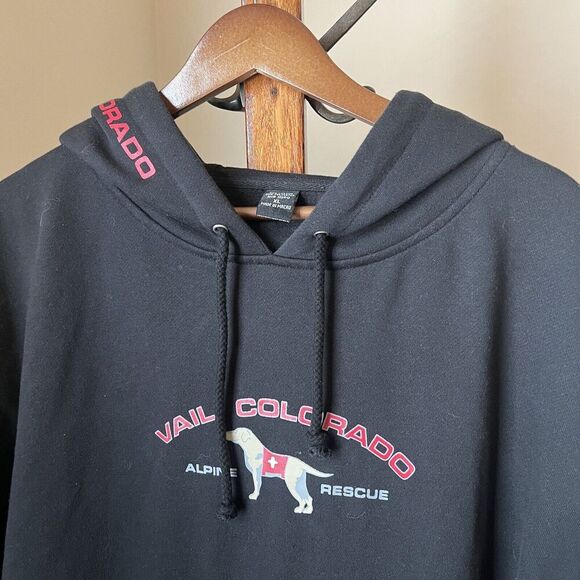 VAIL COLORADO Hoodie Sweatshirt Alpine Rescue Dog Men's XL - Picture 5 of 9